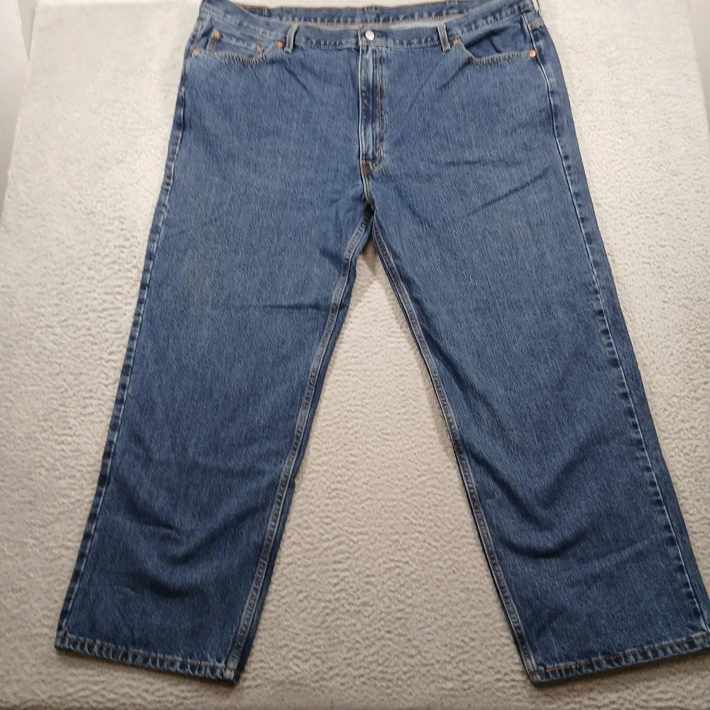 Levi's 550 Relaxed Fit Tapered Leg Jeans Mens 50x32‎ Dark Wash Blue Denim EUC